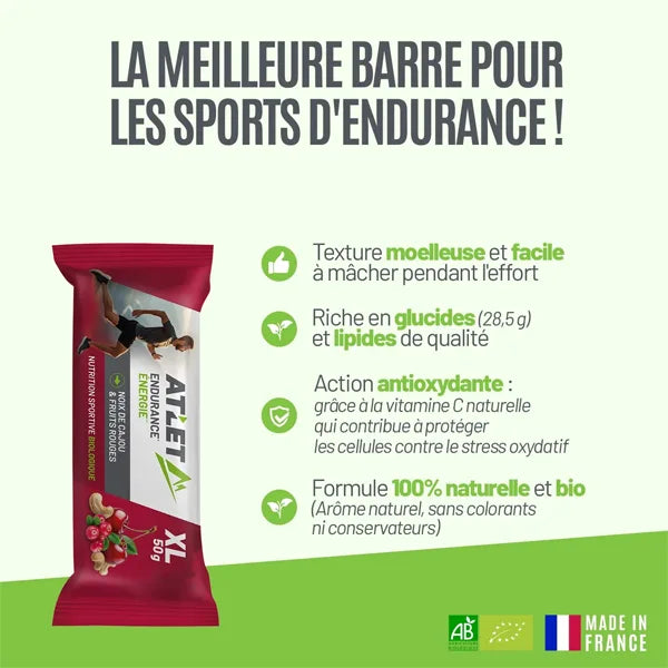 Nutri-Bay | ATLET - Barre Énergétique (50g) - Noix de Cajou & Fruits Rouges BIO