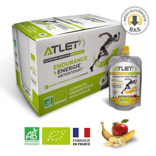 Nutri-Bay | ATLET - Compote Protéinée BIO Box (18x100g) - Pomme & Banane