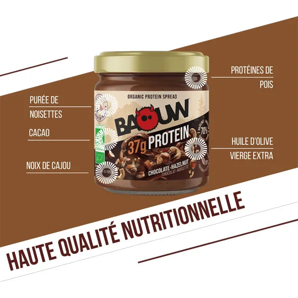 Nutri-Bay | BAOUW - Pâte à tartiner protéinée BIO (200g) - Chocolat & Noisettes