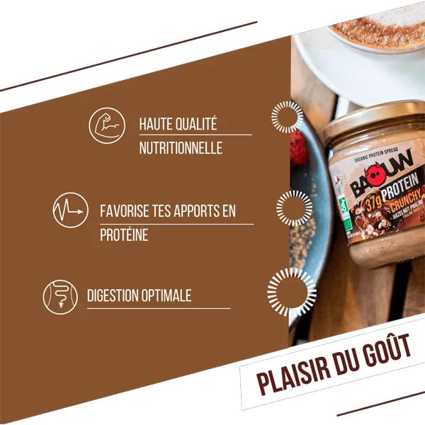 Nutri-Bay | BAOUW - Pâte à tartiner protéinée BIO (200g) - Crunchy Praliné & Noisettes
