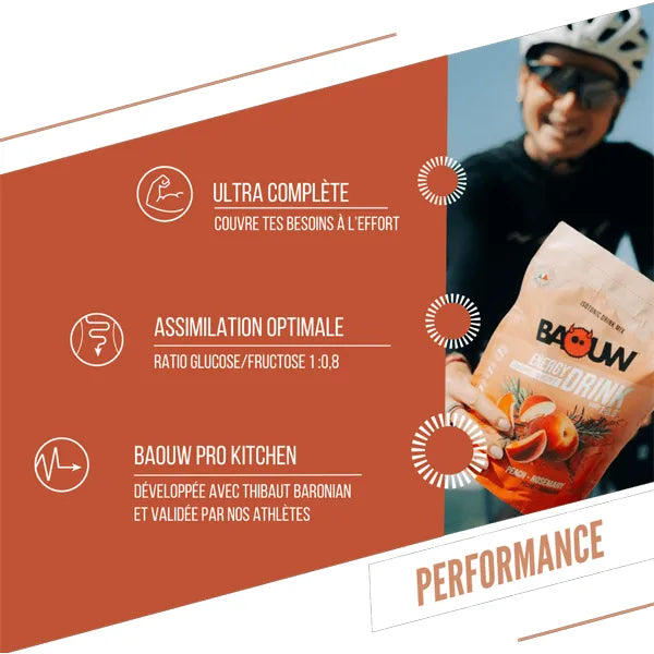 Nutri-Bay | BAOUW - Boisson Énergétique (585g) - Pêche & Romarin