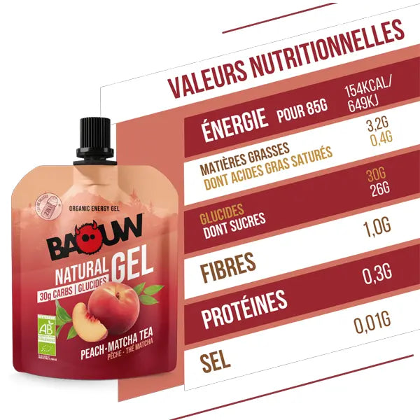 Nutri-Bay | BAOUW - Gel Naturel BIO (85g) - Pêche & Thé Matcha