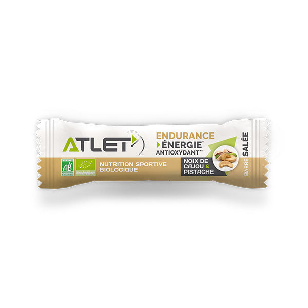 Nutri-Bay ATLET - Barre Salée Énergétique BIO (25g) - Noix de Cajou Pistache