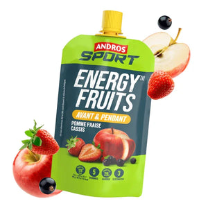 Andros Sport Gourde Energy Fruits Pomme Fraise Cassis 114g | Nutri-Bay