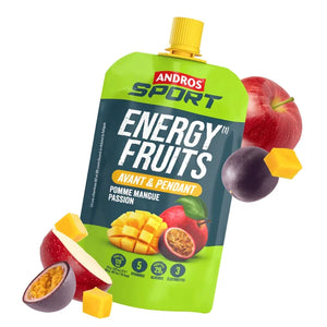Andros Sport Gourde Energy Fruits Pomme Mangue Passion 114g | Nutri-Bay