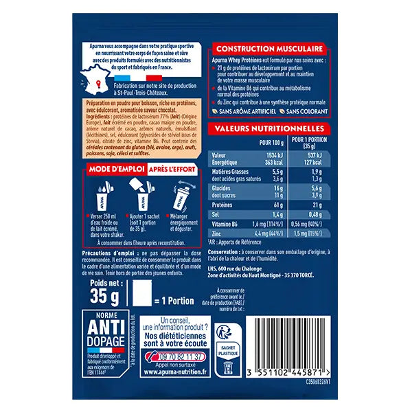 Apurna Whey Protéines Sachet (35g) - Chocolat