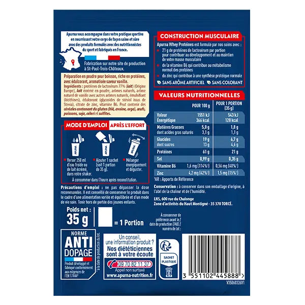 Apurna Whey Protéines Sachet (35g) - Vanille