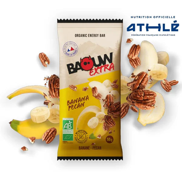 Baouw Barre Énergétique BIO Extra (50g) - Banane & Pécan