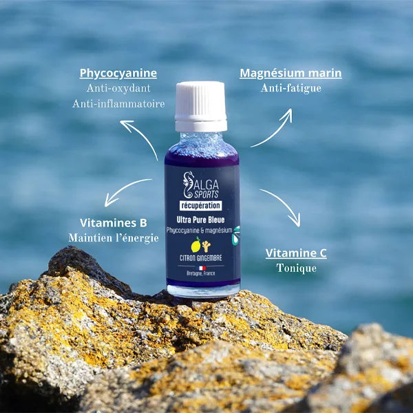 Alga Sports Ultra Pure Bleue (5x30ml) - Récupération Naturelle - Fraise & Basilic