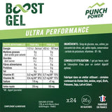 Punch Power Boost Gel ultra performance label with nutritional information and ingredients.