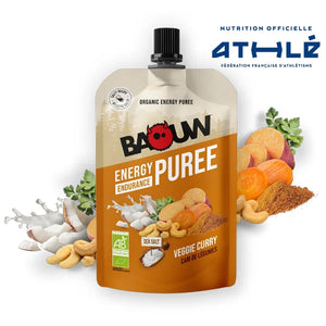Baouw Compote Énergétique Salée Bio – Cari de Légumes