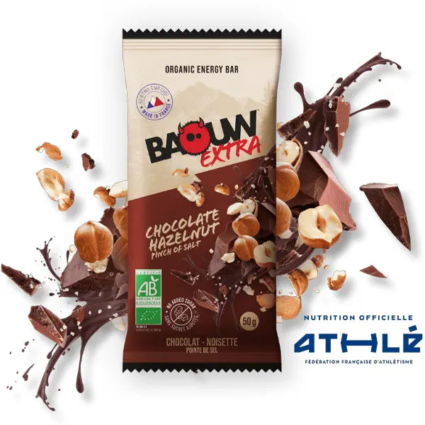 Baouw Barre Énergétique BIO Extra (50g) - Chocolat & Noisettes