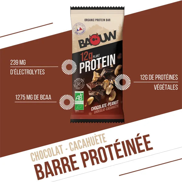 Baouw Barre Protéinée BIO (50g) - Chocolat & Cacahuète