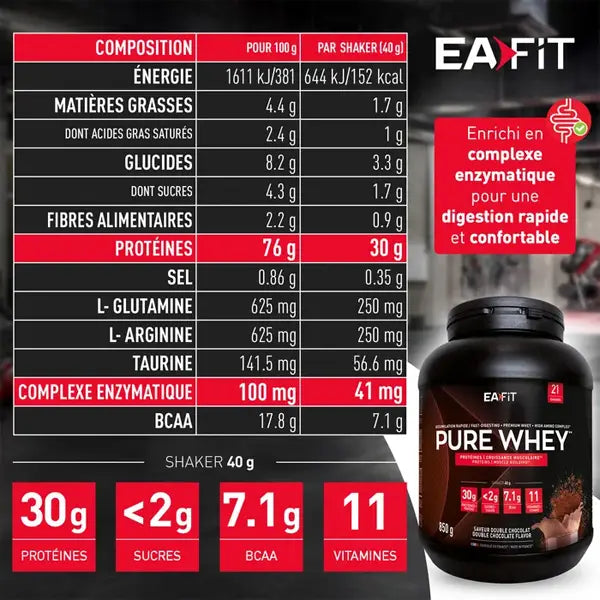 Eafit Pure Whey (850g) - Double Chocolat