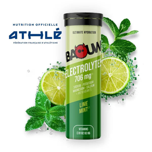 Baouw Pastilles d'Électrolytes (10x5g) - Citron Vert & Menthe