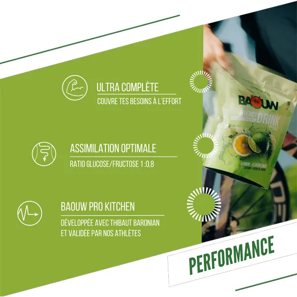 Baouw Boisson Énergétique (585g) - Citron & Fleur de Sureau