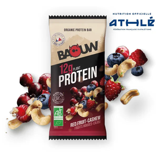 Baouw Barre Protéinée BIO (50g) - Fruits Rouges & Cajou