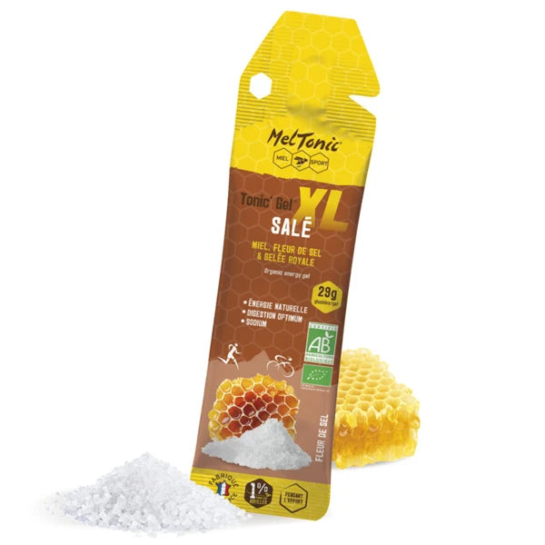 Meltonic Gel énergétique Salé XL BIO - Miel, Fleur de sel & Gelée royale