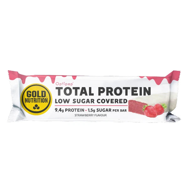Nutri-baía | GoldNutrition Protein Barra Coberta com Baixo Açúcar, Chocolate e Morango