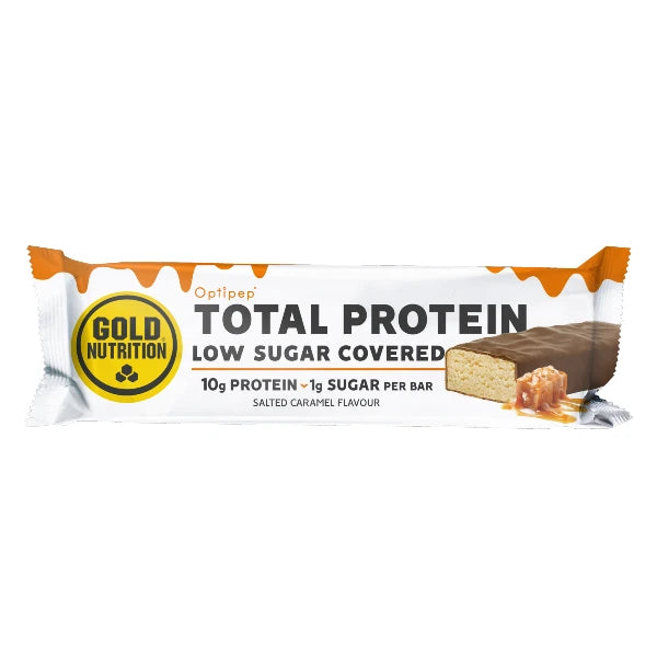 Nutri-bay | Barra cubierta de proteína baja en azúcar GoldNutrition Caramelo salado