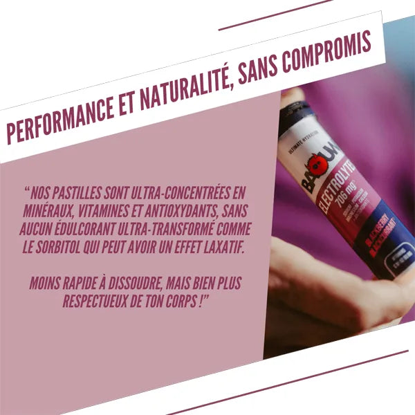 Baouw Pastilles d'Électrolytes (10x5g) - Mûre & Cassis