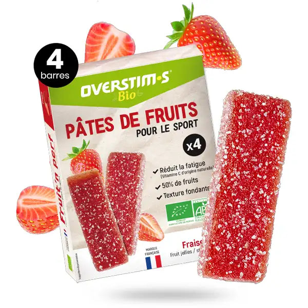 Overstim.s Fruit'n Perf - Pâtes de Fruits BIO (4x25g) - Fraise
