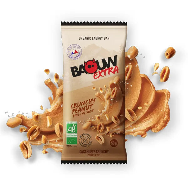 Baouw Barre Énergétique BIO Extra (50g) - Crunchy Cacahuète