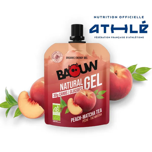 Baouw Gel Naturel BIO (85g) - Pêche & Thé Matcha