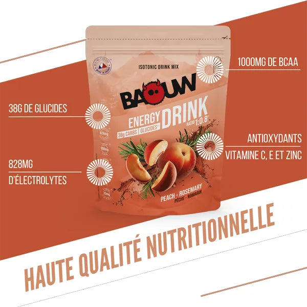 Baouw Boisson Énergétique (585g) - Pêche & Romarin