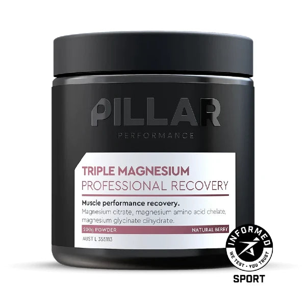 PILLAR Performance Triple Magnesium Powder (200g - pot) - Natural Berry