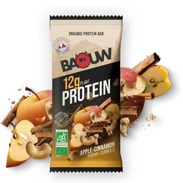 Baouw Barre Protéinée BIO (50g) - Pomme & Cannelle
