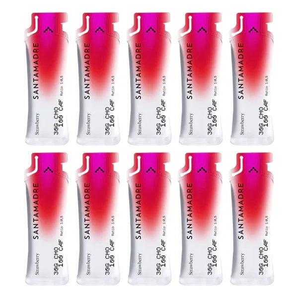 Santa Madre Energy Gels Pack 30CHO 100 CAF (10x60g) - Goût au choix