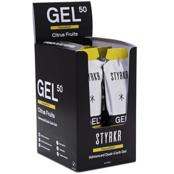Styrkr GEL50 Dual-Carb Energy Gel Box - Goût au choix