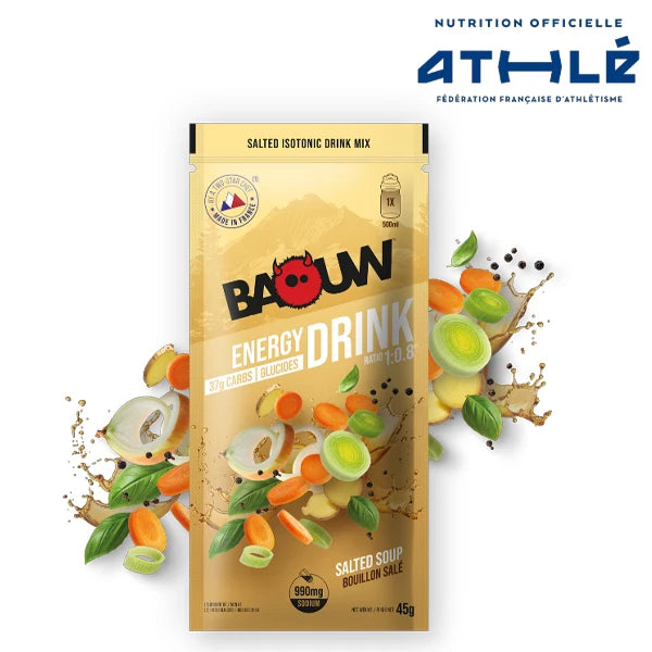 Baouw Boisson Énergétique Unidose (45g) - Bouillon Salé