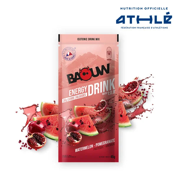 Baouw Boisson Énergétique Unidose (45g) - Pastèque & Grenade