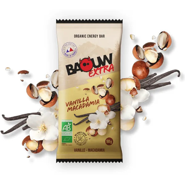 Baouw Barre Énergétique BIO Extra (50g) - Vanille & Macadamia