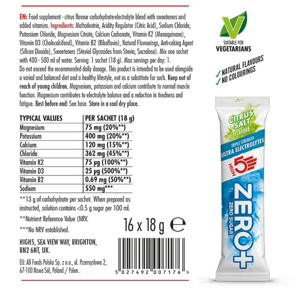 HIGH5 ZERO+ Ultra Electrolytes (16 sachets) - Citrus