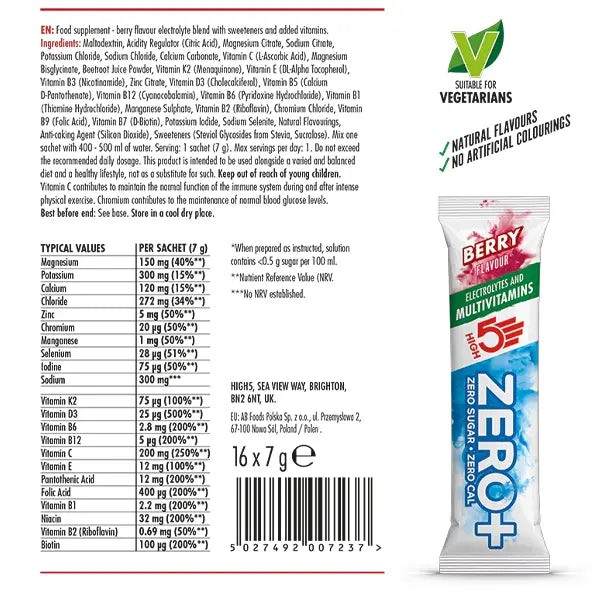 HIGH5 ZERO+ Multivitamins (16 sachets) - Berry