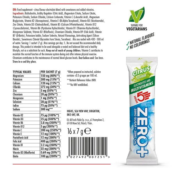 HIGH5 ZERO+ Multivitamins (16 sachets) - Citrus