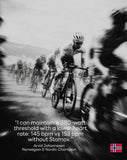 Cyclistes en course avec Stamox — fréquence cardiaque réduite au seuil