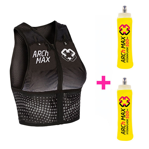 Nutri-Bay | ARCh MAX - Hydration Vest 6L WOMEN + 2 Hydraflasks 500ml - Black