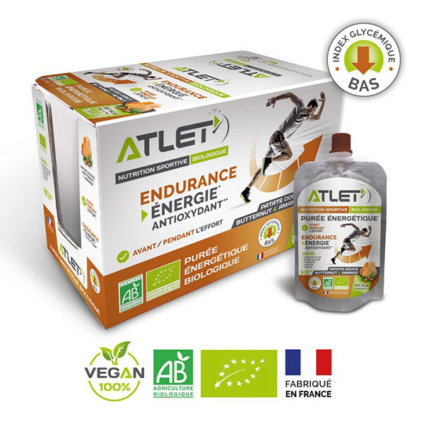 Nutri-bay ATLET - Purê de Energia Orgânica (100g) - Butternut - Batata-Amêndoa - Caixa