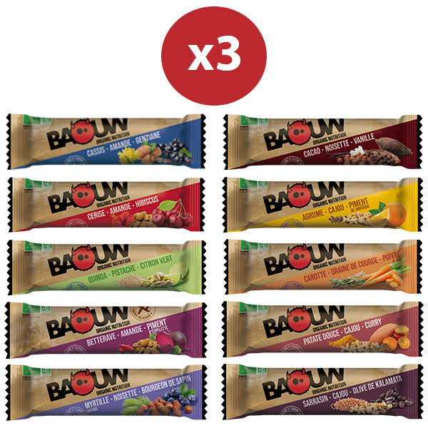 Nutri-bay | Baouw - Barrette energetiche (30x25g) - Mix Pack