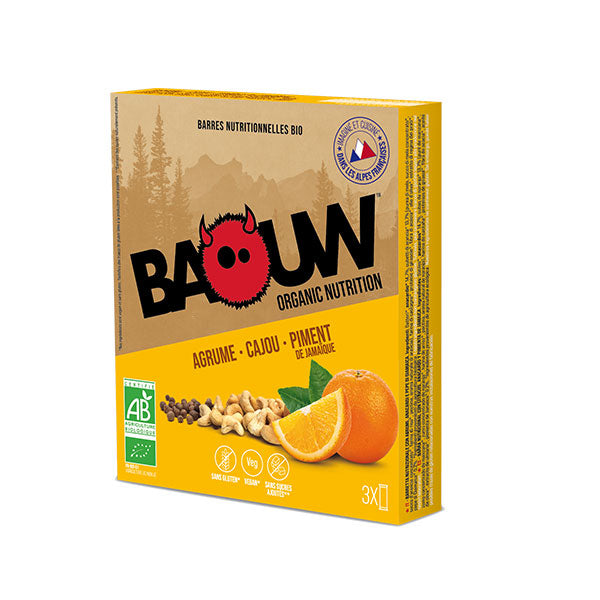 Nutri Bucht | BAOUW Organic Energy Bar (3x25g) - Citrus-Cashew-Meadowsweet - Box