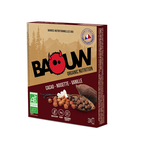 Nutri-Bay Baouw Energy Bar (3x25g) - Cocoa-Hazelnut-Vanilla - Box