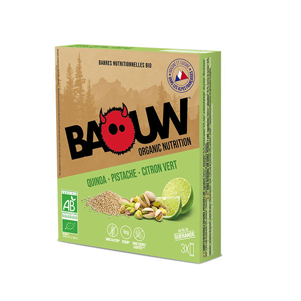 Nutri-Bay Baouw Barre Énergétique (3x25g)- Quinoa-Pistache-Citron Vert - Box
