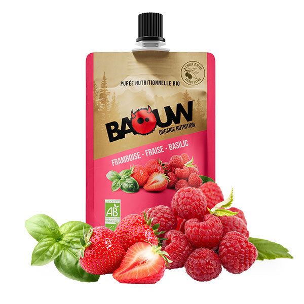 Nutri baia | Purea energetica biologica BAOUW (90g) Lampone-Fragola-Basilico