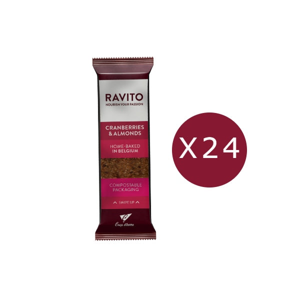 Baía Nutri | COUP D'BARRE - Ravito Bar Box (24x40g) - Cranberries Amêndoa