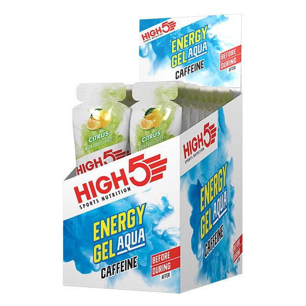 Nutri-Bay HIGH5 - Gel de energia com cafeína AQUA (66g) - Citrus - Caixa
