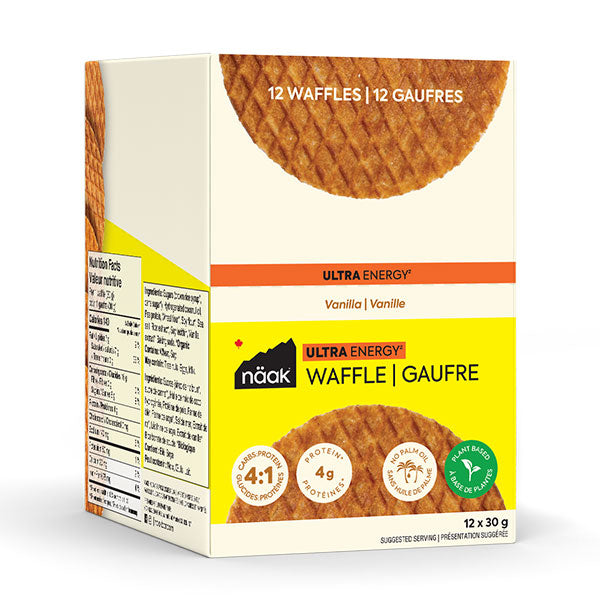 Nutri Bay | NAAK - Ultra Energy Waffle-Waffle Box (12x30g) - Vanille